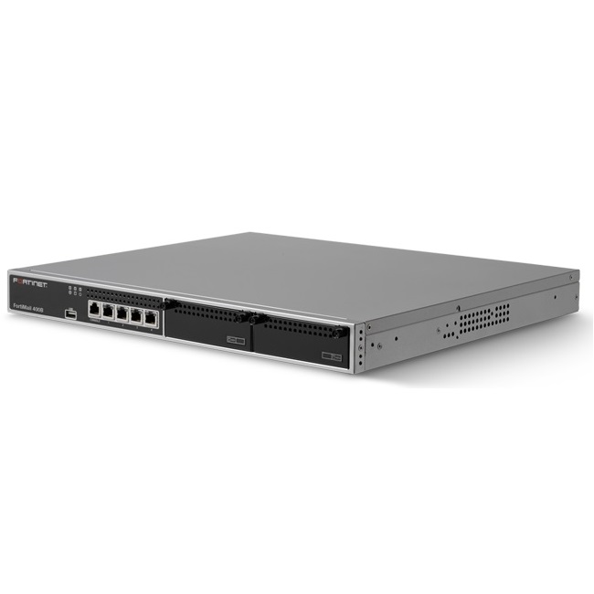 FortiMail 400B - 1 x 500GB HDD removable drive w/ 12 months hardware/firmware main. (include Gateway AV & Antispam) (FE-400B-UK)