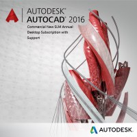 Autodesk AutoCAD 2016 Commercial New SLM Annual Desktop Subscription with Support (H-ACAD16-ADTS)