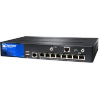 Juniper SRX services gateway 210 with 2xGE + 6xFE ports, 1xmini-PIM slot, 2GB DRAM, 2GB Flash and 4 ports of POE (50 W across 4 ports). External power supply and power cord include