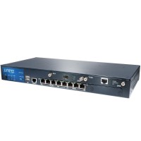 Juniper SRX services gateway 220 with 8 x GE ports, 2xmini-PIM slots, 2GB DRAM, 2GB CF and 8 ports of POE (120W). External power supply and cord included. (SRX220H2-POE)